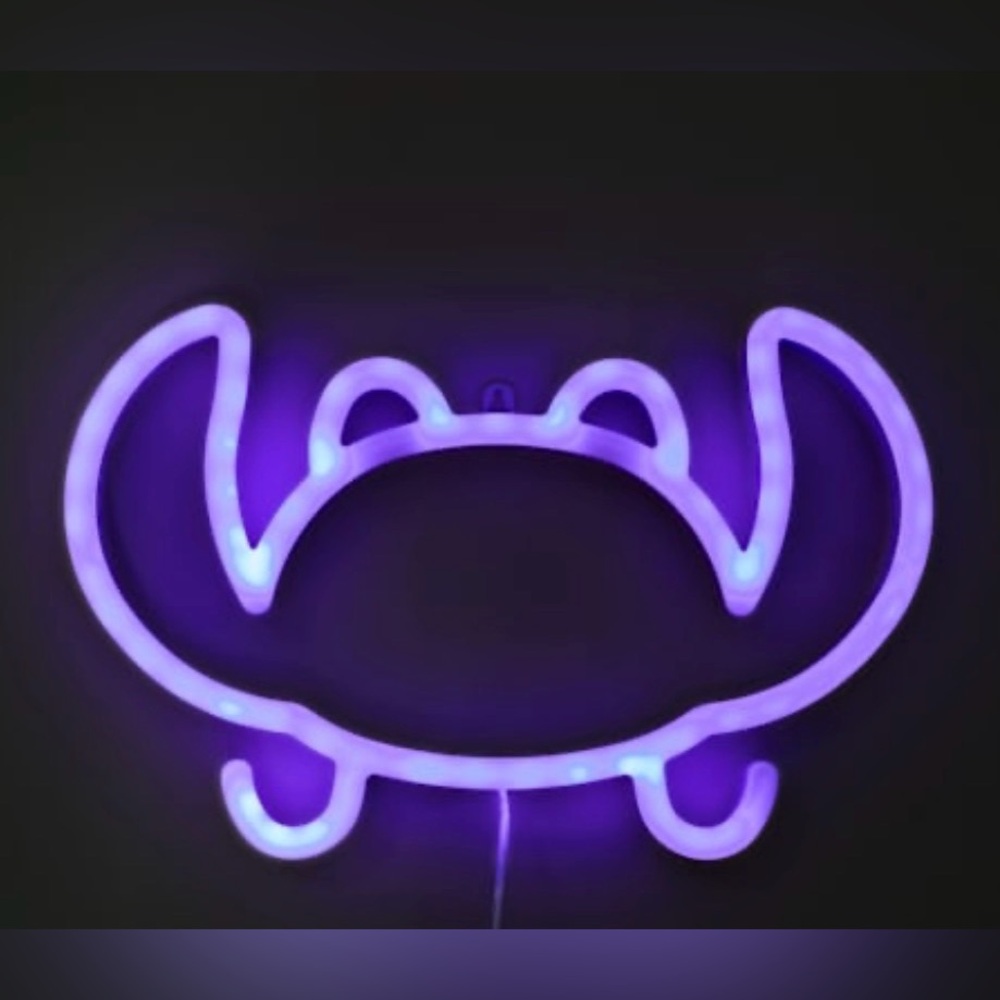 Disney Stitch Neon Wall Art in Purple